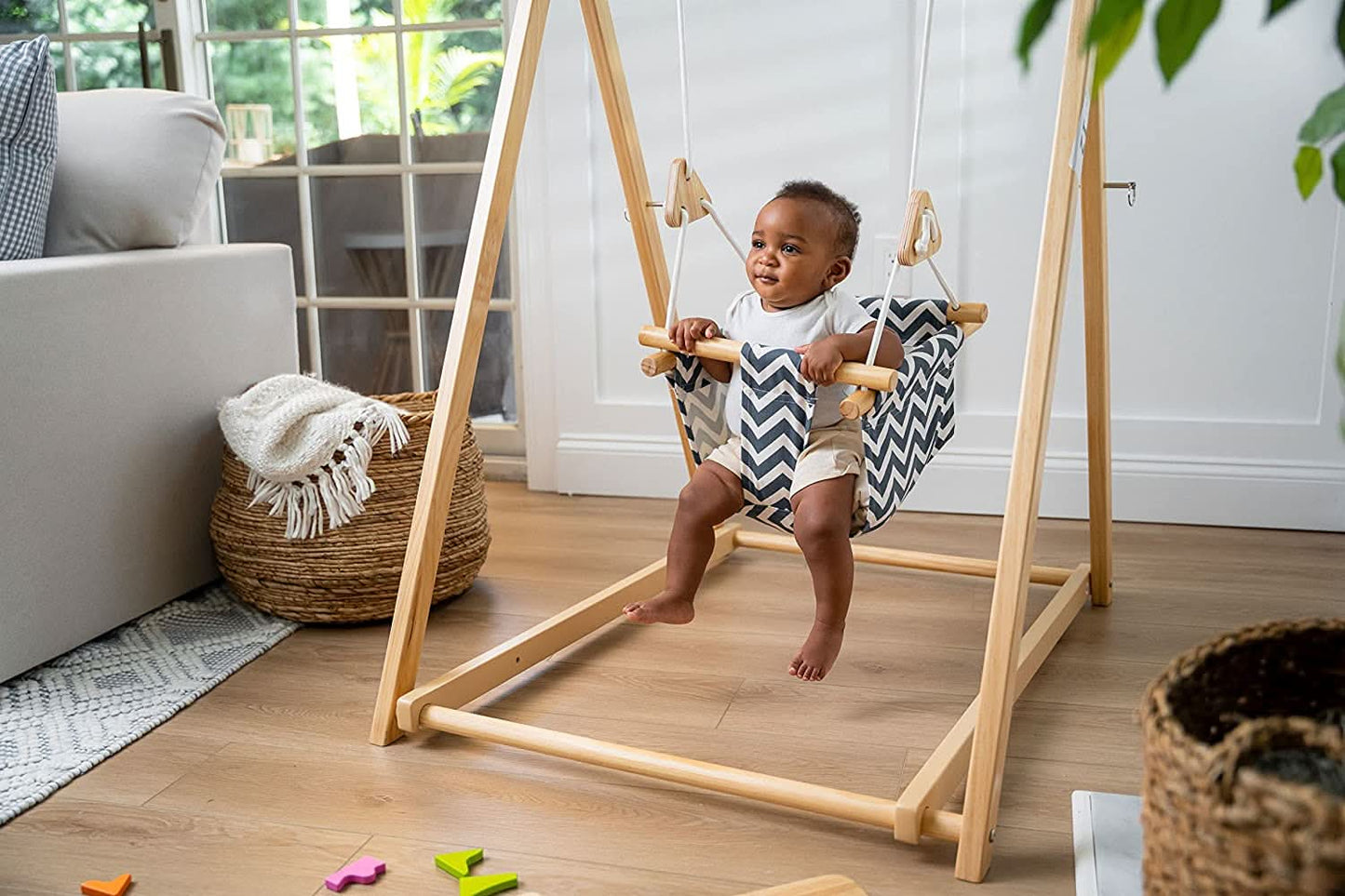 Foldable Wooden Swing Set