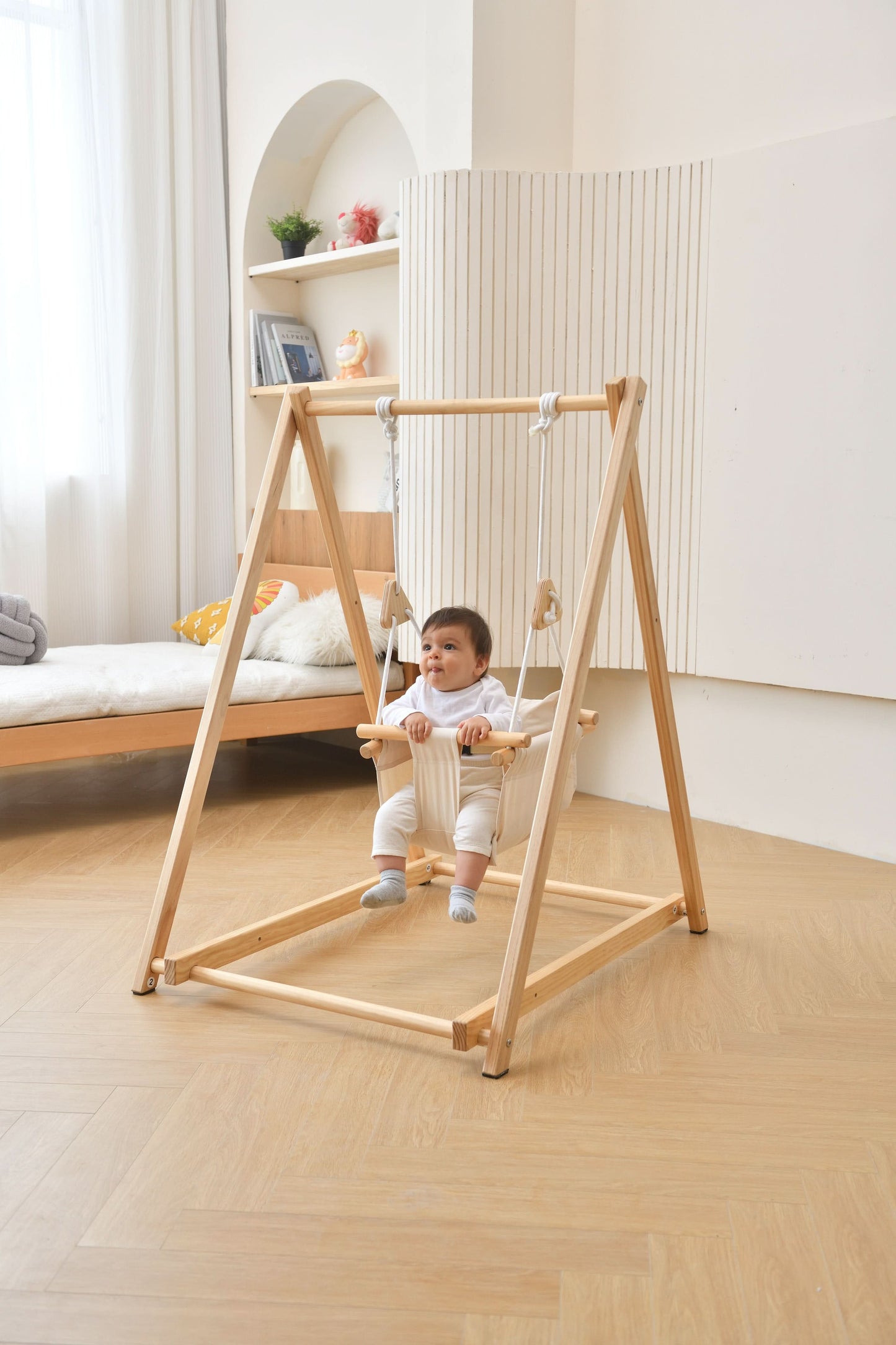 Foldable Wooden Swing Set