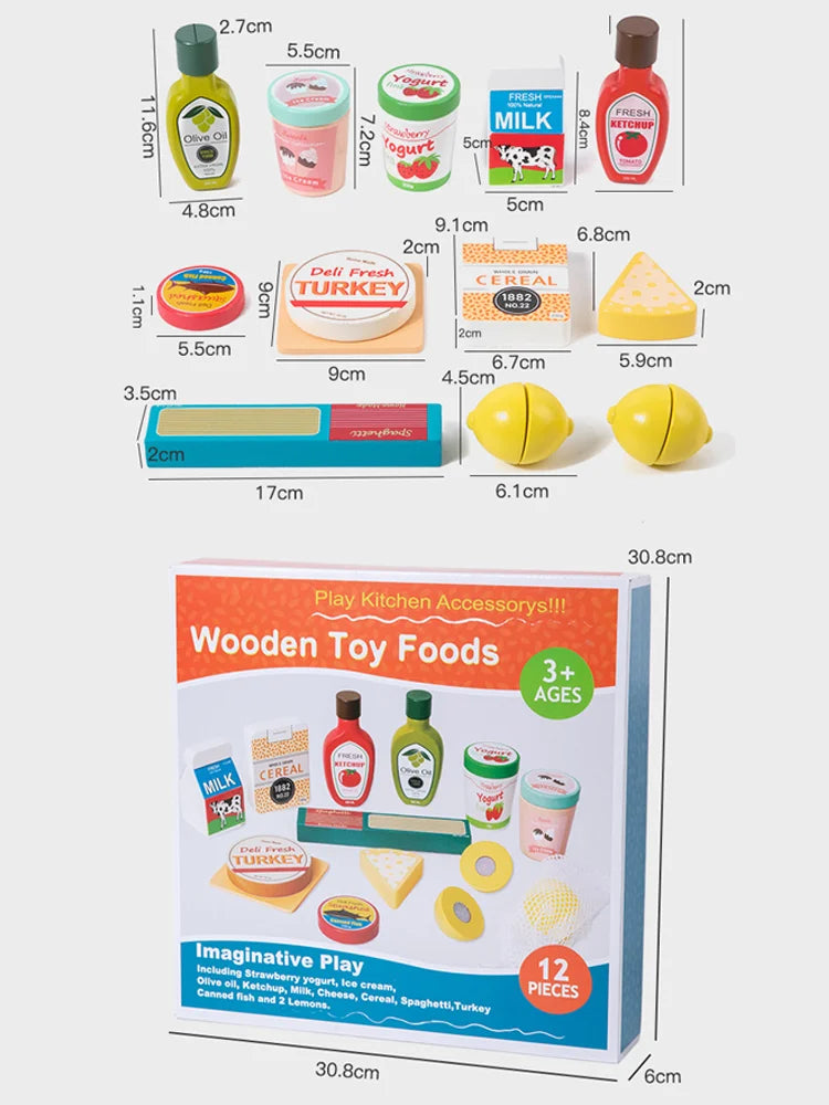 Wooden Kitchen Food Play Set