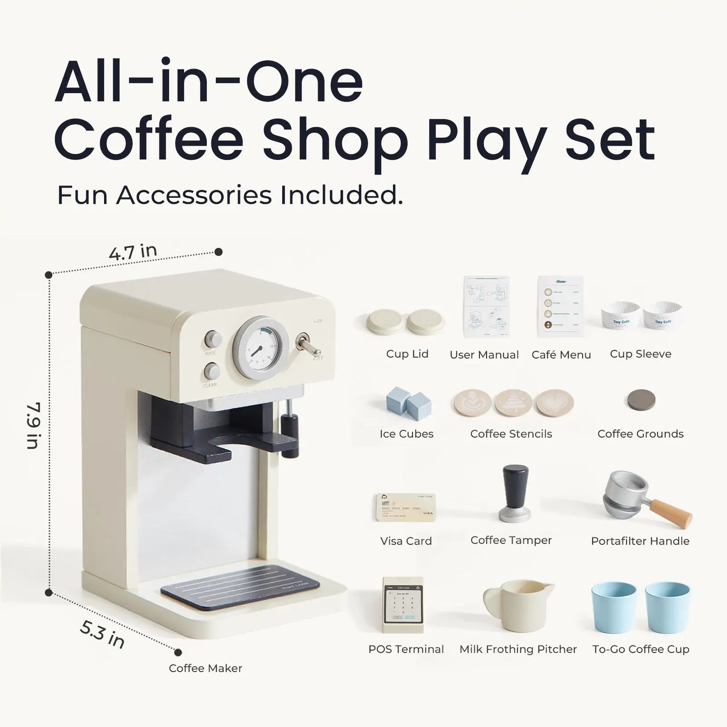 Children’s Coffee Maker: Wooden Café Play Set for Kids