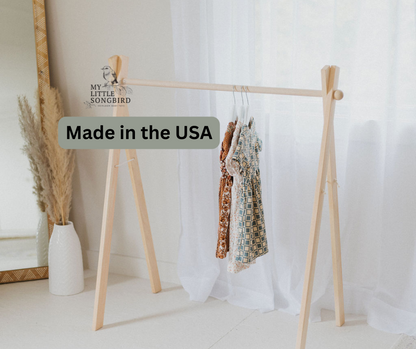 Wooden Toddler Clothes Rack