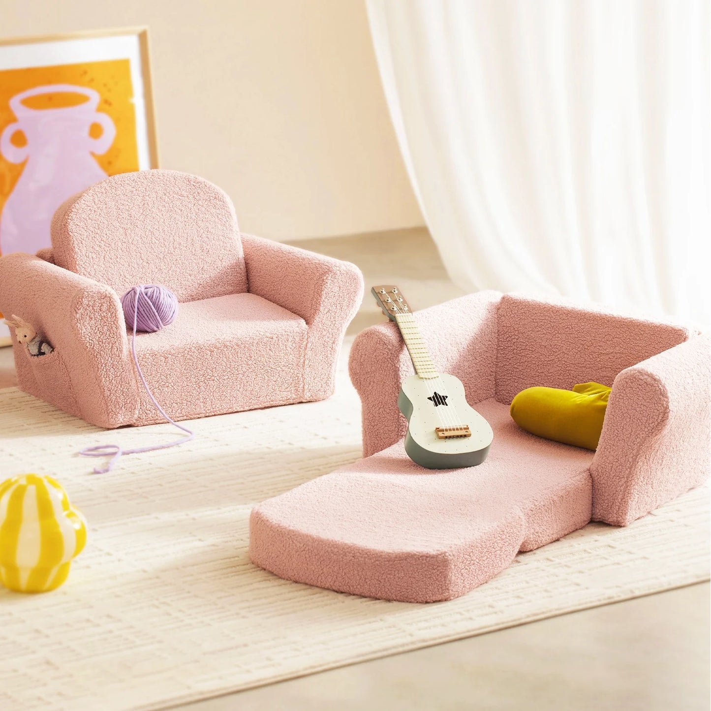 Pink Kids Loveseat