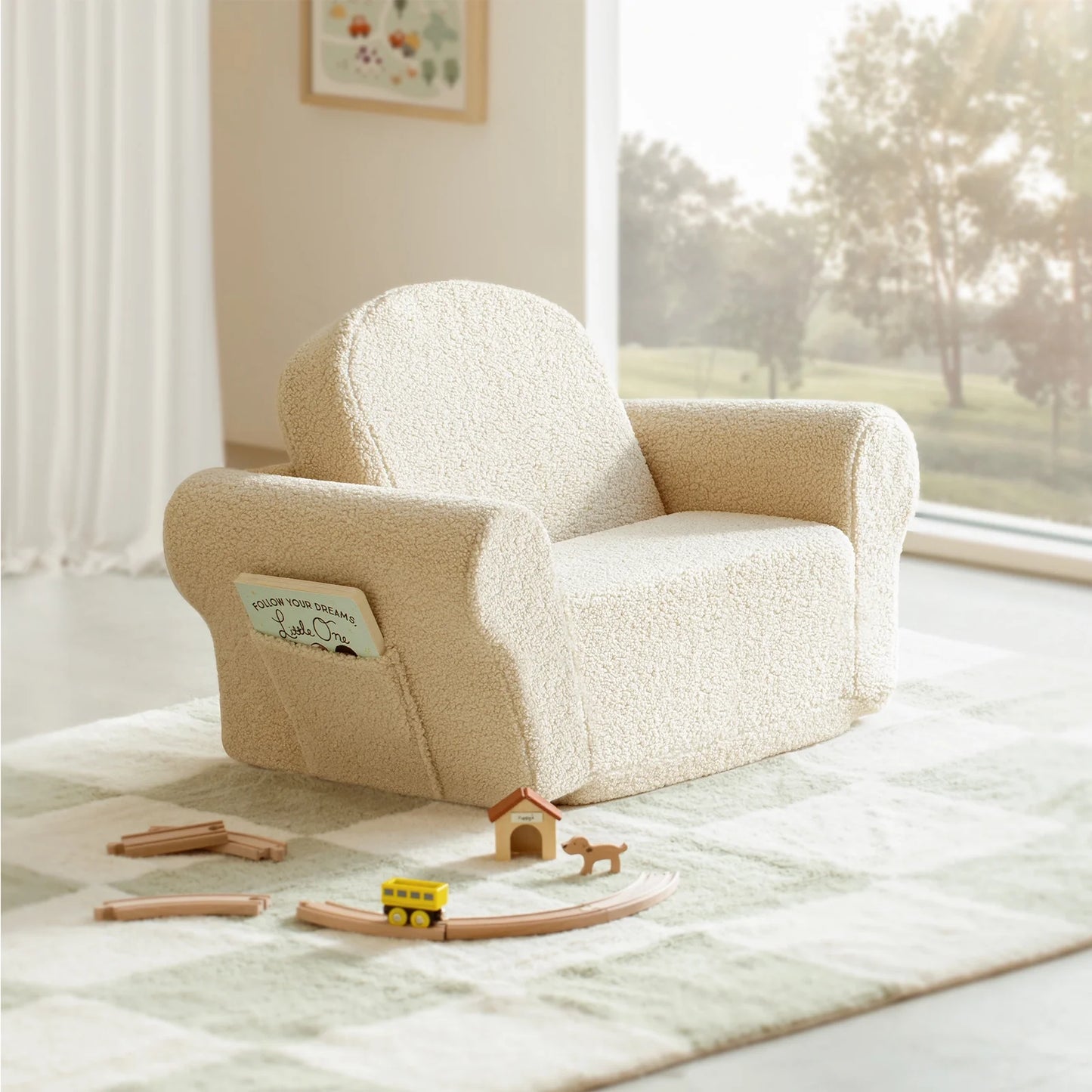 Cream Kids Loveseat