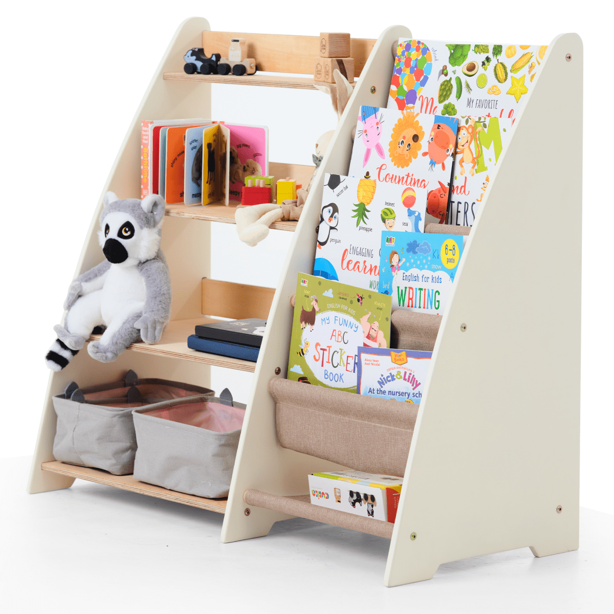 2 in 1 Montessori Shelf for Books and Toys