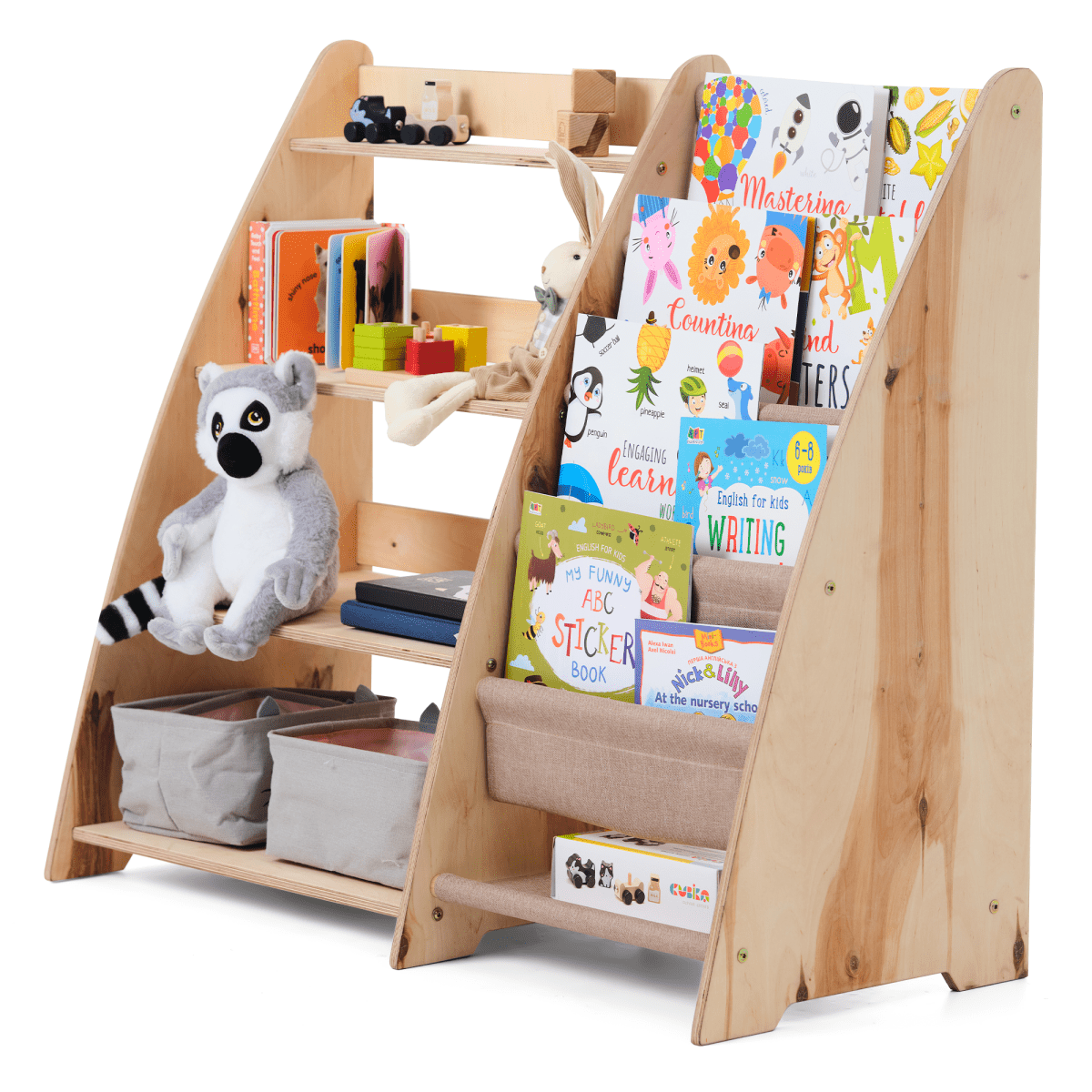 2 in 1 Montessori Shelf for Books and Toys