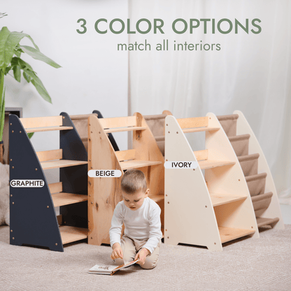 2 in 1 Montessori Shelf for Books and Toys
