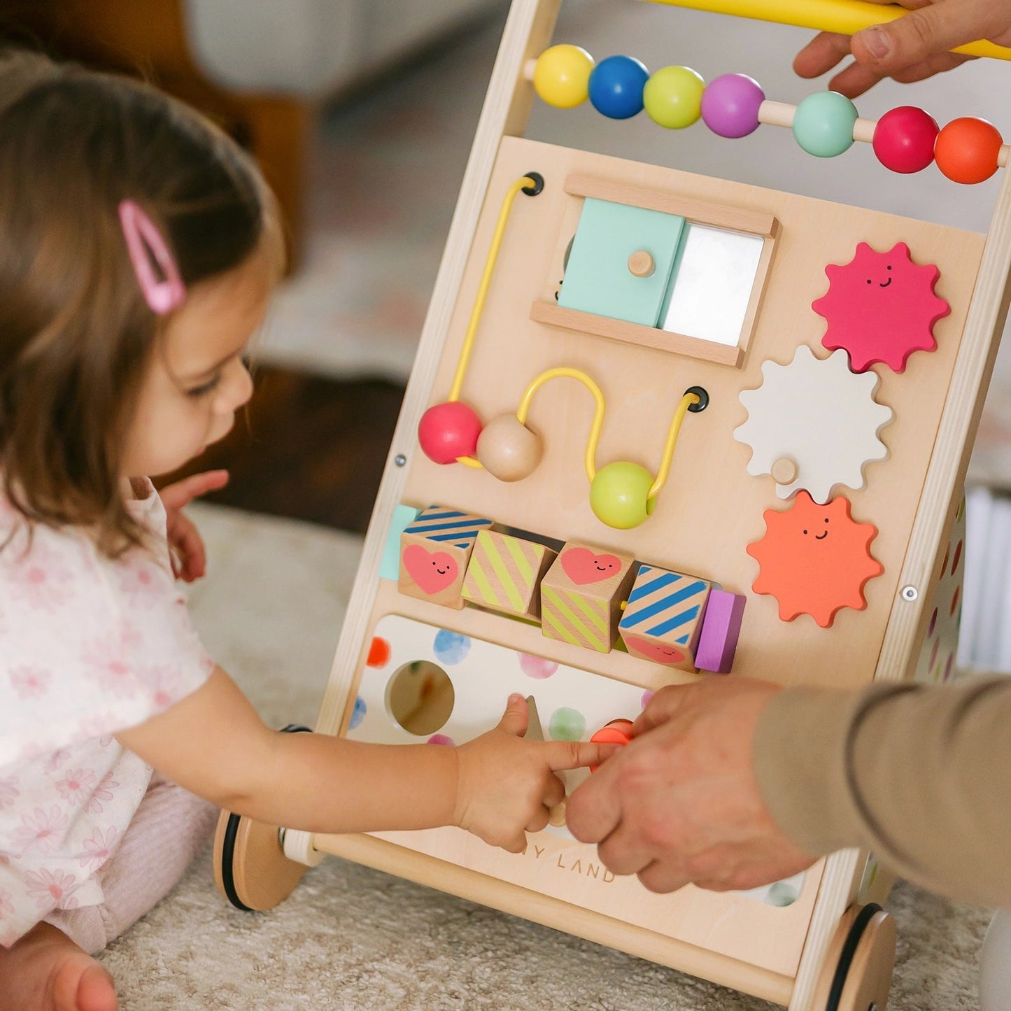 Premium Natural Wooden Activity Walker