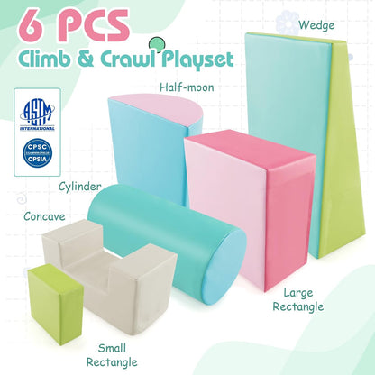 6 Pieces Pastel Foam Climbing Blocks