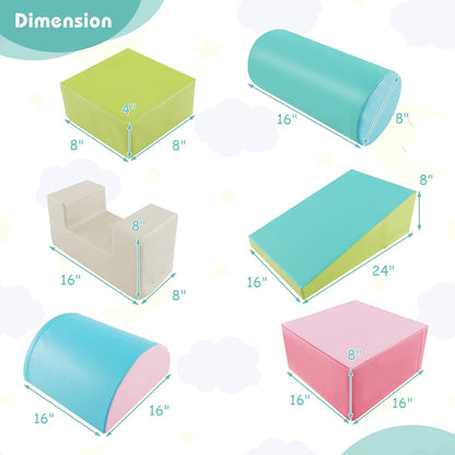 6 Pieces Pastel Foam Climbing Blocks