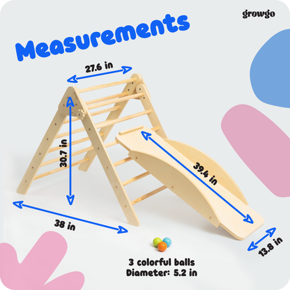 Pikler Triangle + Tent and Pinball