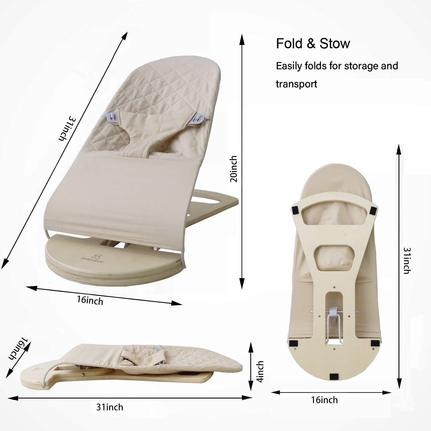 Foldable Baby Bouncer with Play Arch