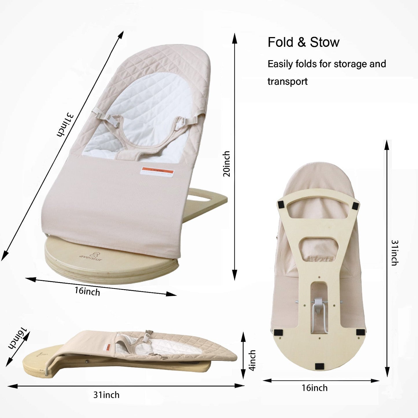 Foldable Baby Bouncer with Play Arch