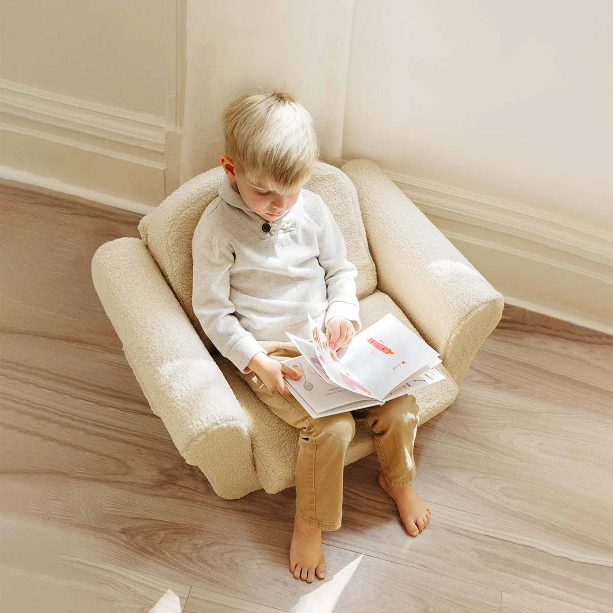 Cream Kids Loveseat