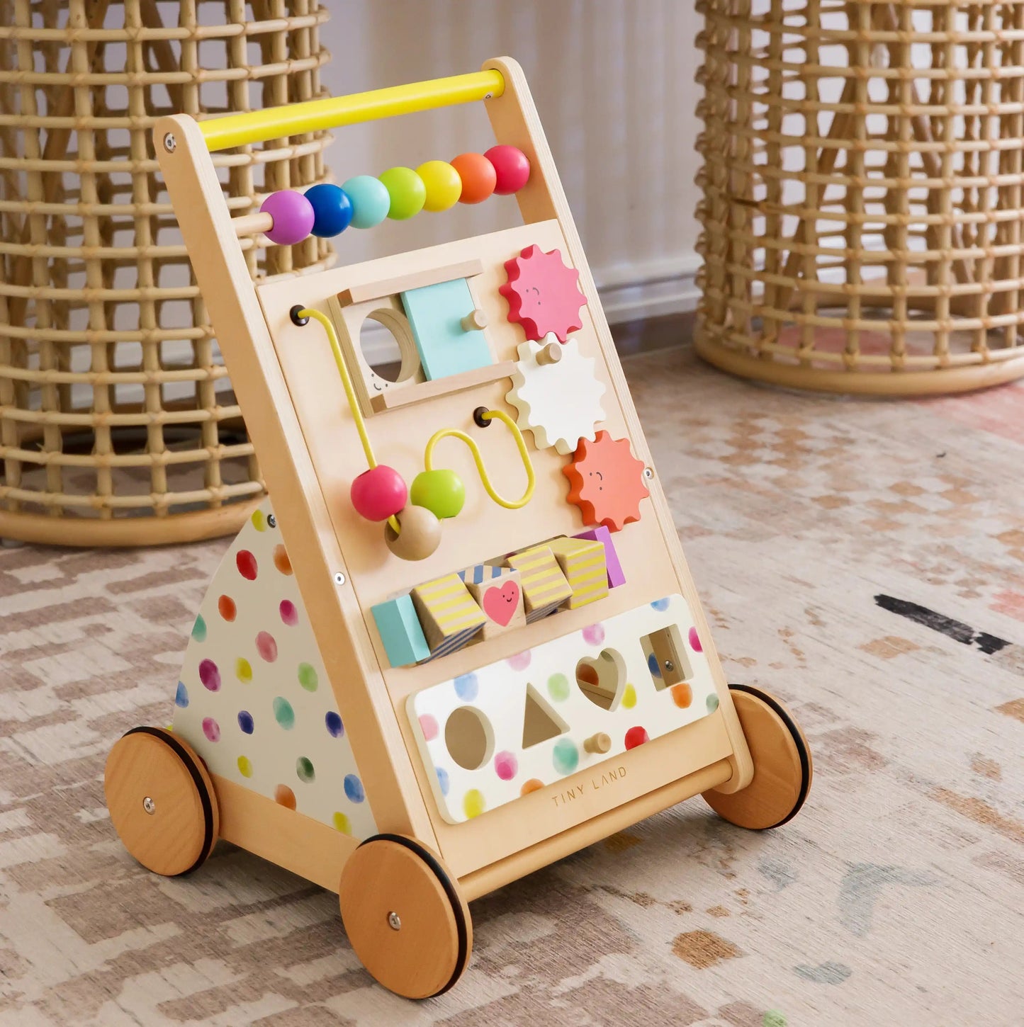 Premium Natural Wooden Activity Walker