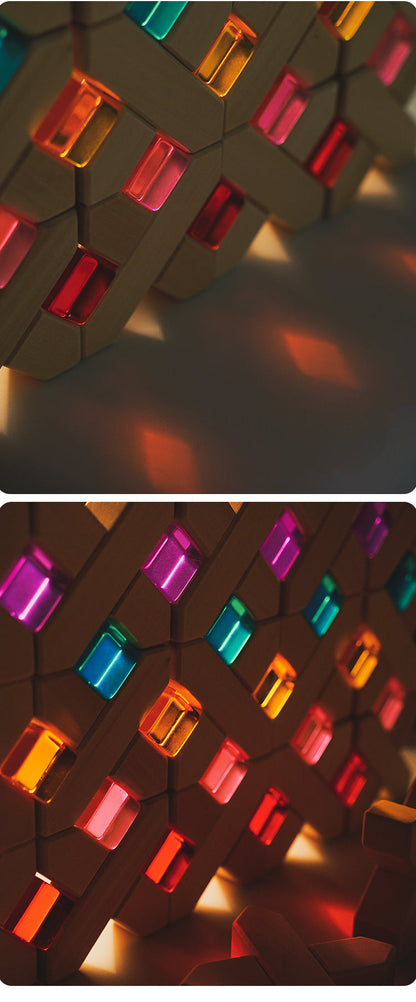 60 Pcs Rainbow Translucent Lucite Cubes Set with Storage Tray