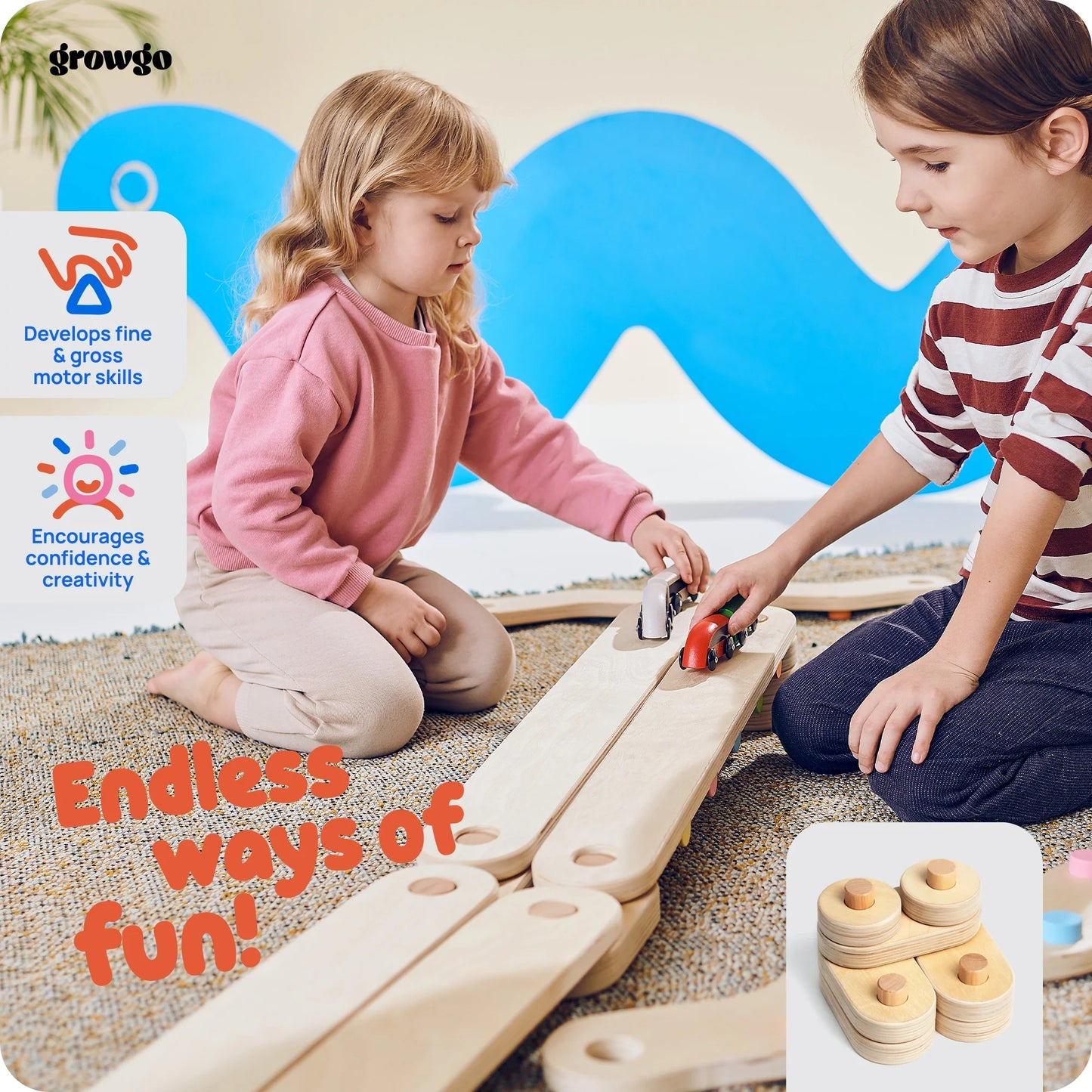 Montessori Balance Beams Set 2 in 1