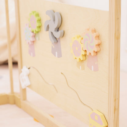 Wooden Baby Playpen with Sensory Activity Panels