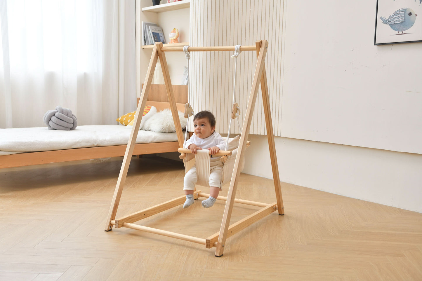 Foldable Wooden Swing Set