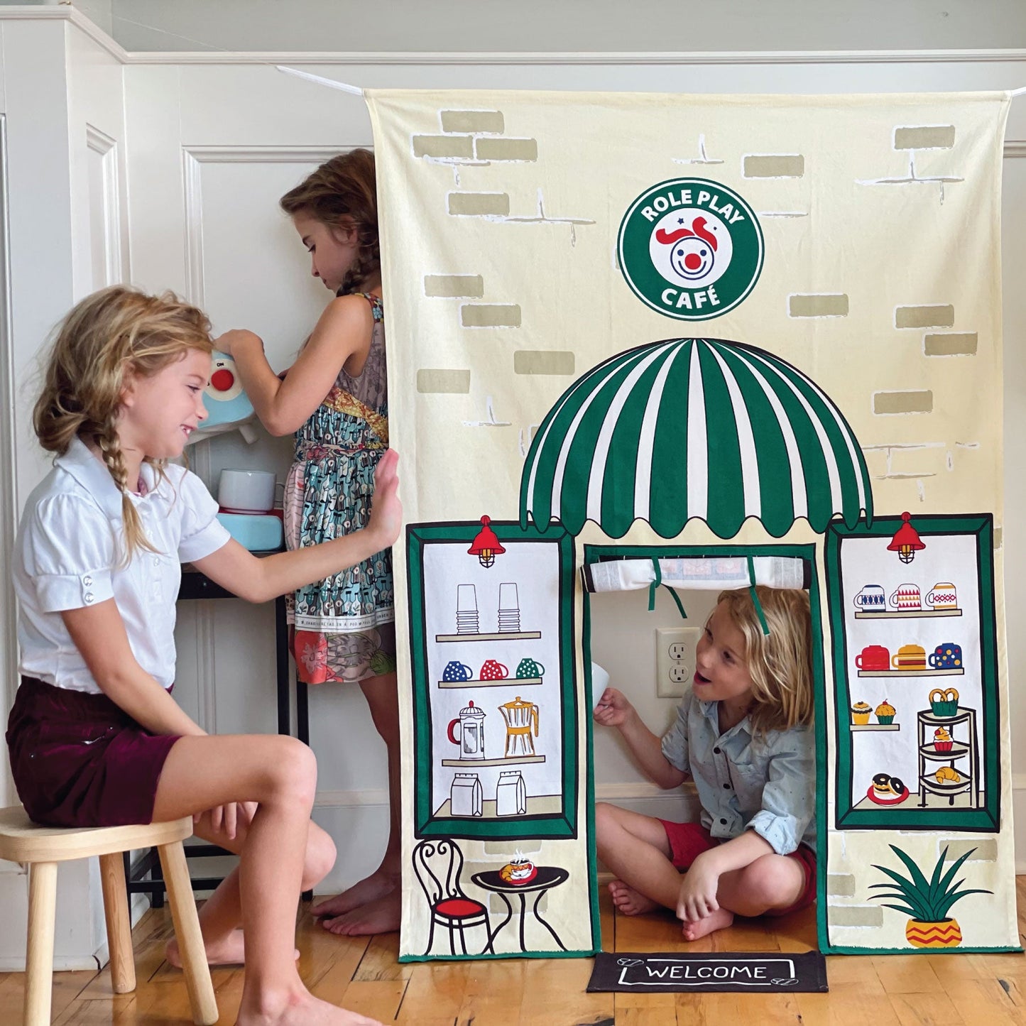 Café Doorway Storefront with Coffee Machine