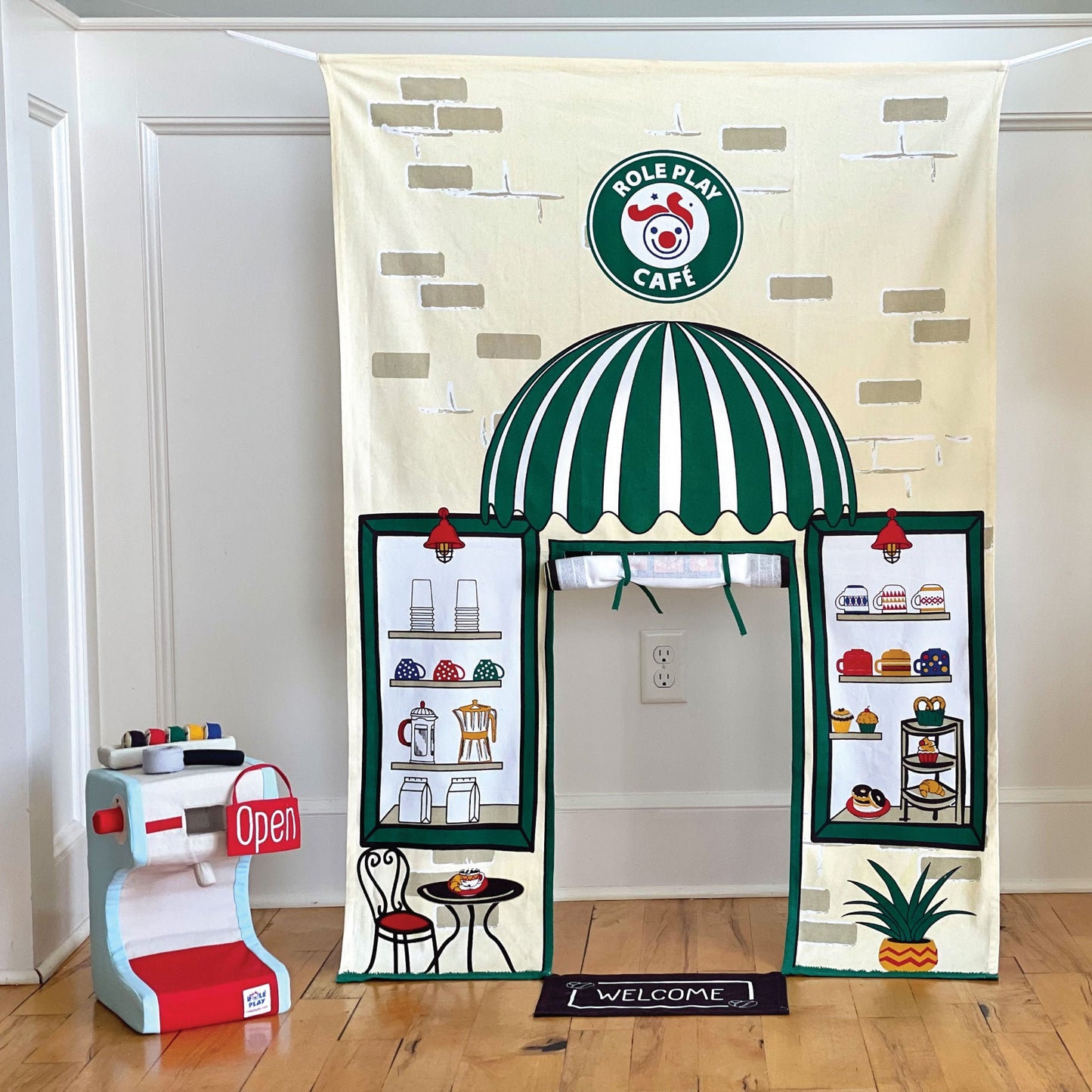 Café Doorway Storefront with Coffee Machine