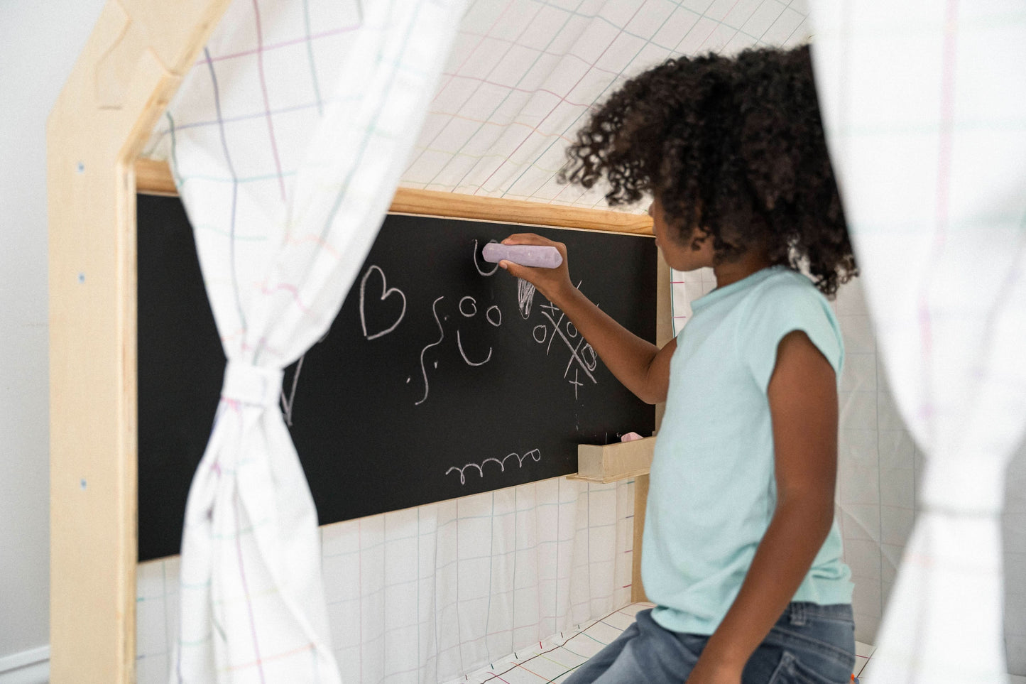 Wood House Desk with Chair
