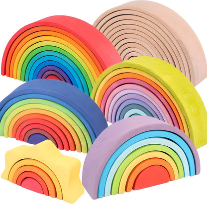 Large Wooden Rainbow Stacks