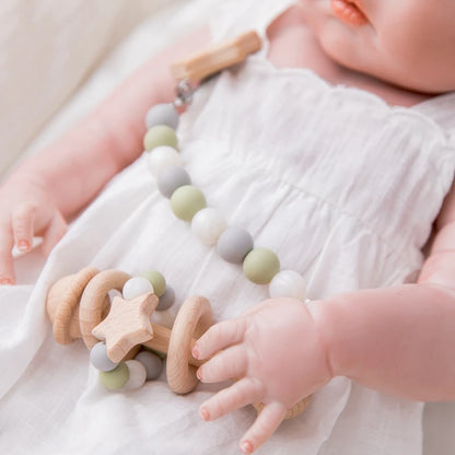 Wooden Star Pacifier Clip