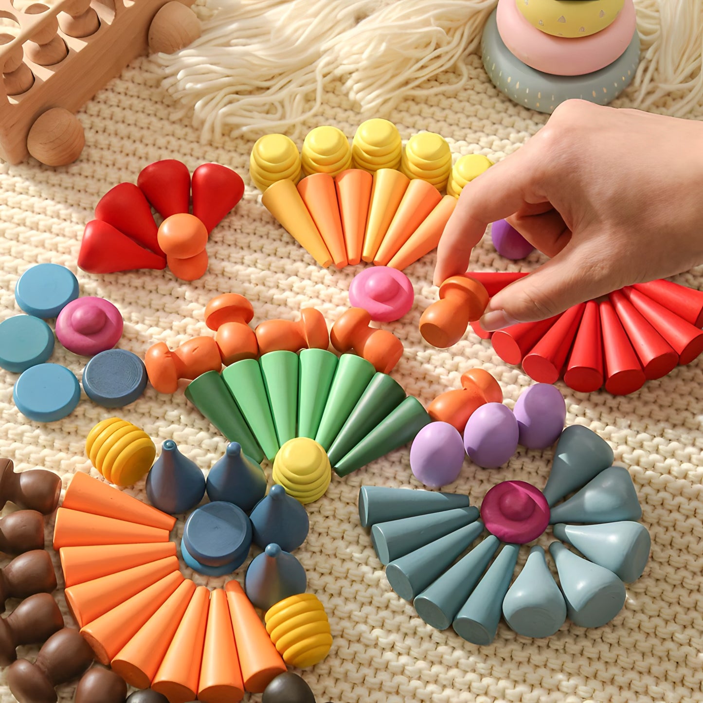 Rainbow Wooden Loose Pieces