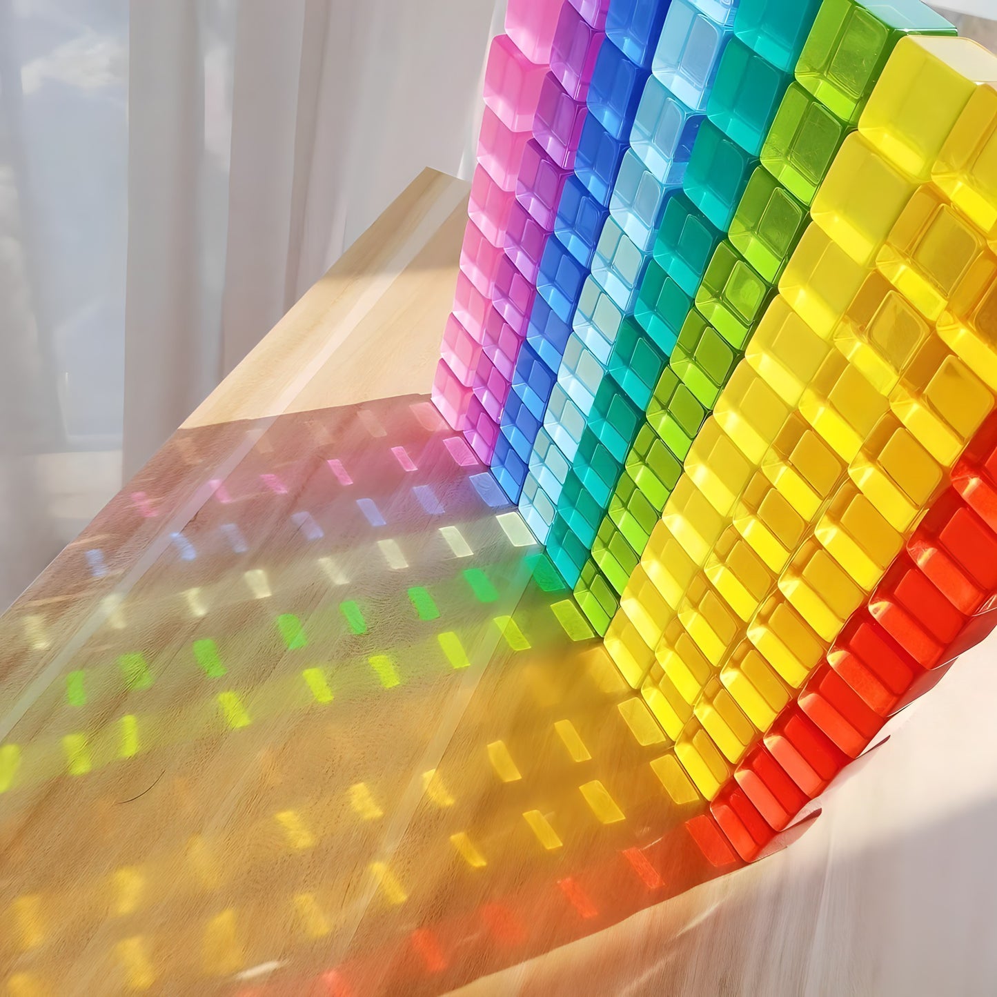 Lucite Cube Rainbow Blocks