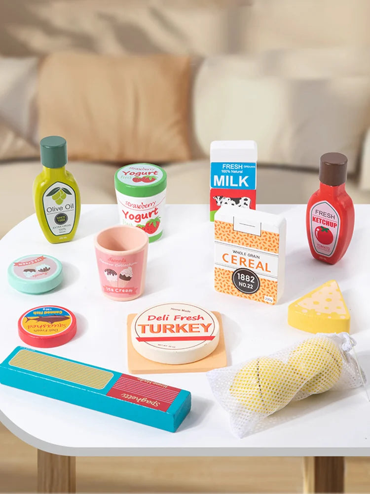 Wooden Kitchen Food Play Set