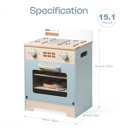 Wooden Kitchen Oven With Food Accessories Included