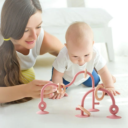 Silicone Flex & Soothe Teether Set with Wooden Rings