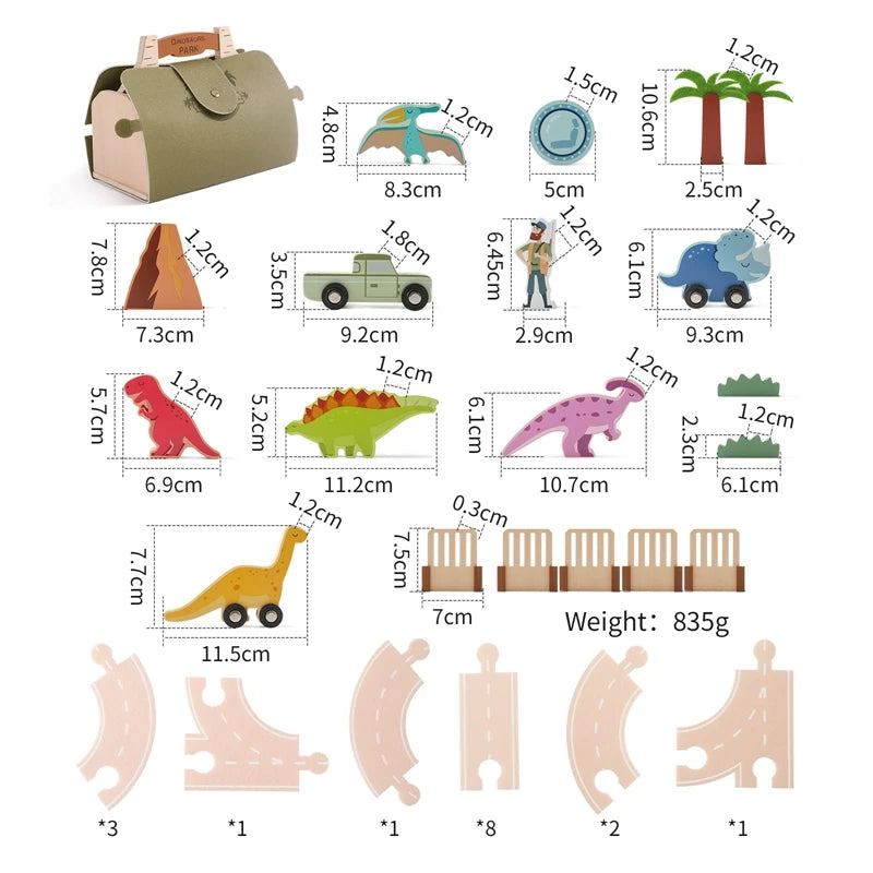 Montessori Wooden Dinosaur Set