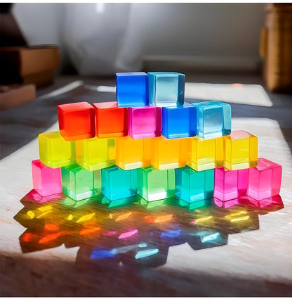 Lucite Cube Rainbow Blocks