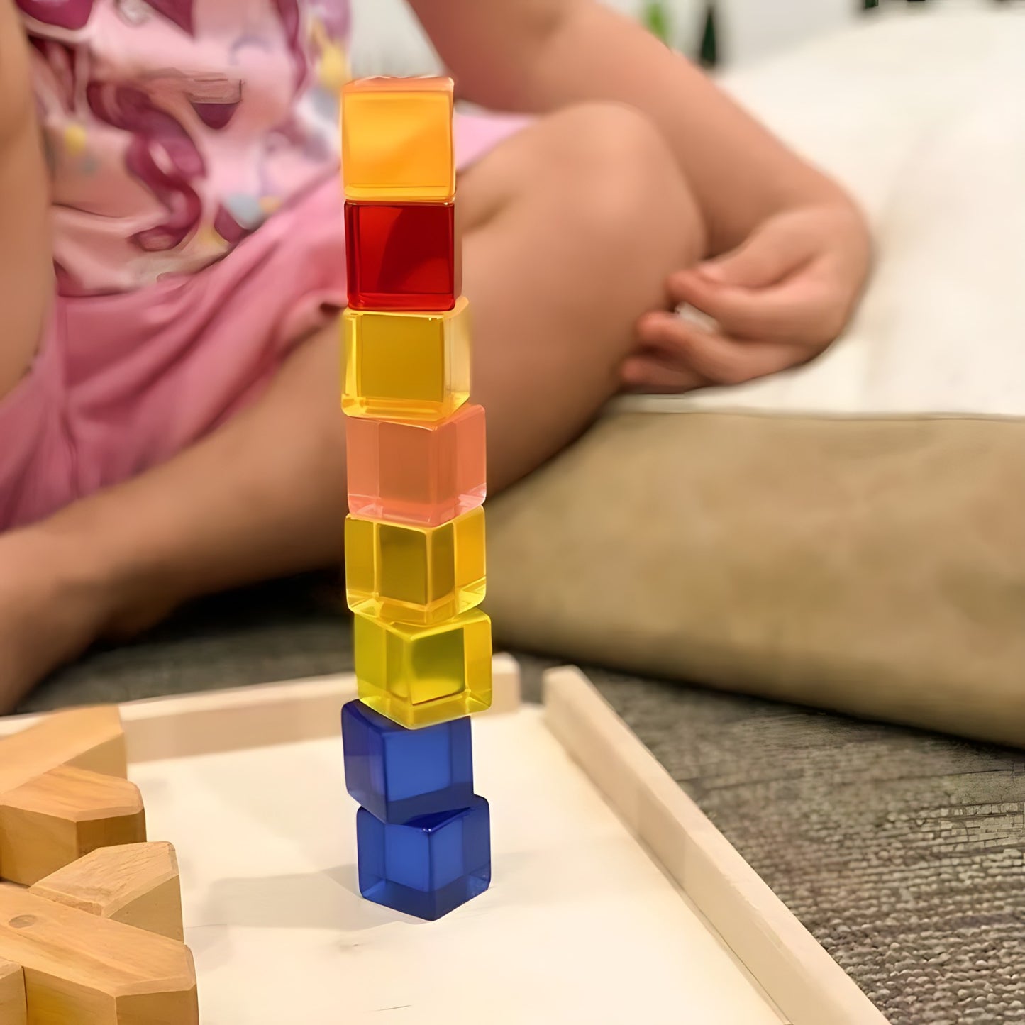 Lucite Cube Rainbow Blocks