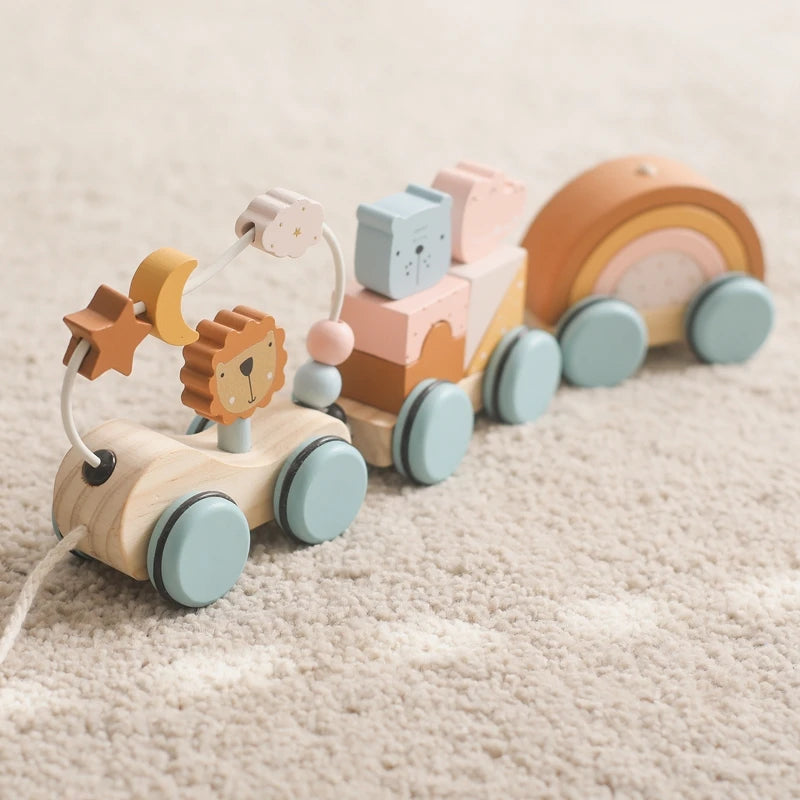 Wooden Pulley Train Play Set