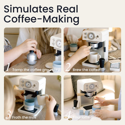 Children’s Coffee Maker: Wooden Café Play Set for Kids