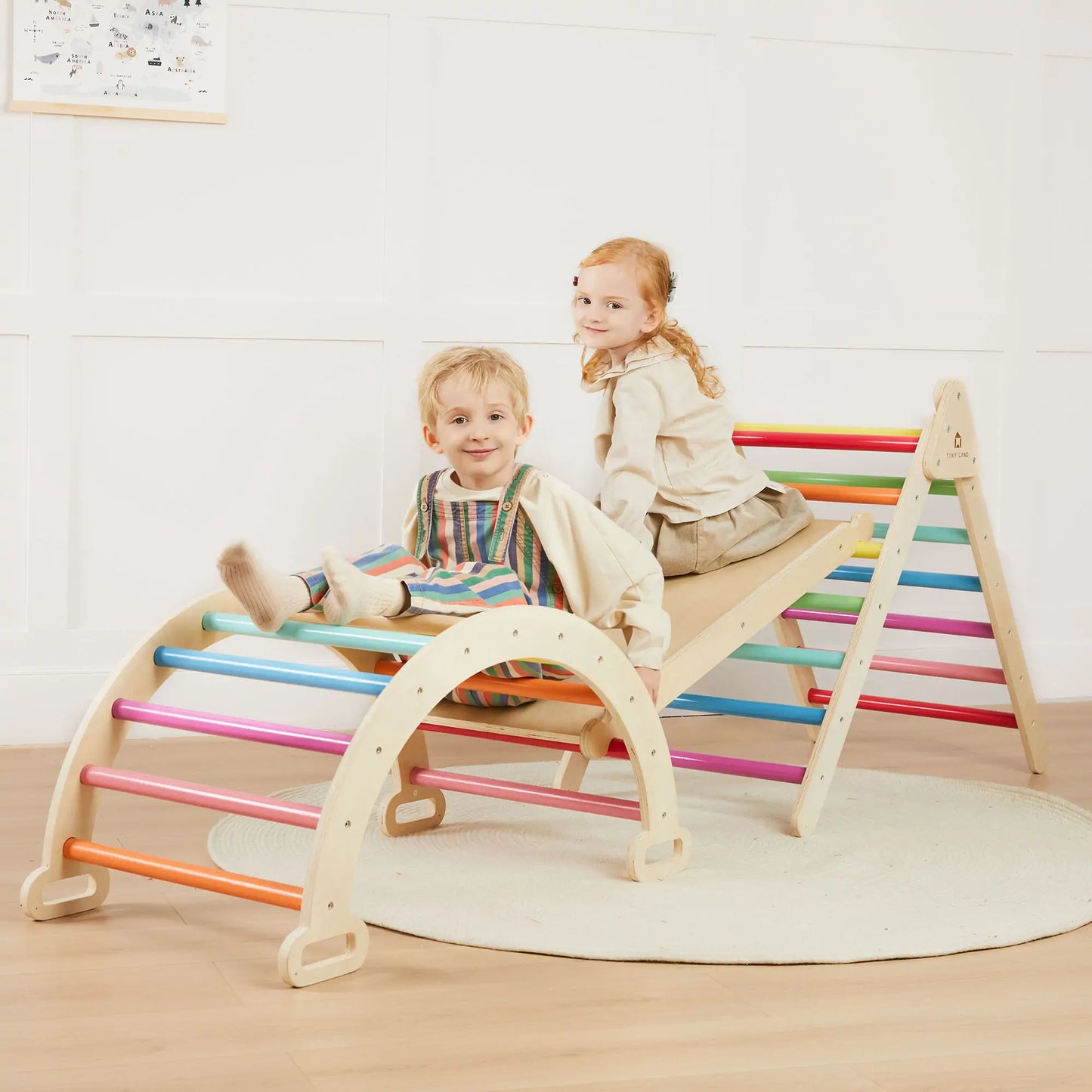 7-in-1 Rainbow Climbing Set with Play Pad