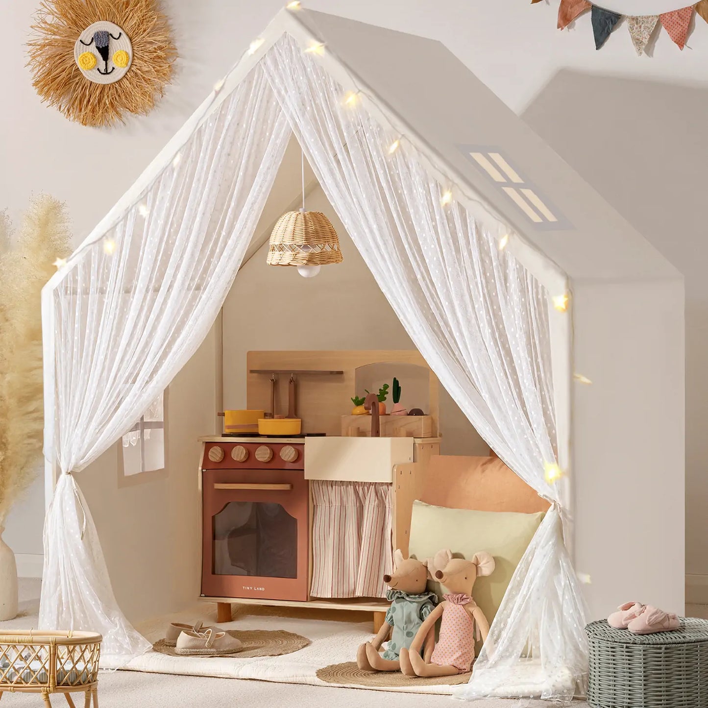 Play House with Canopy and Star Lights