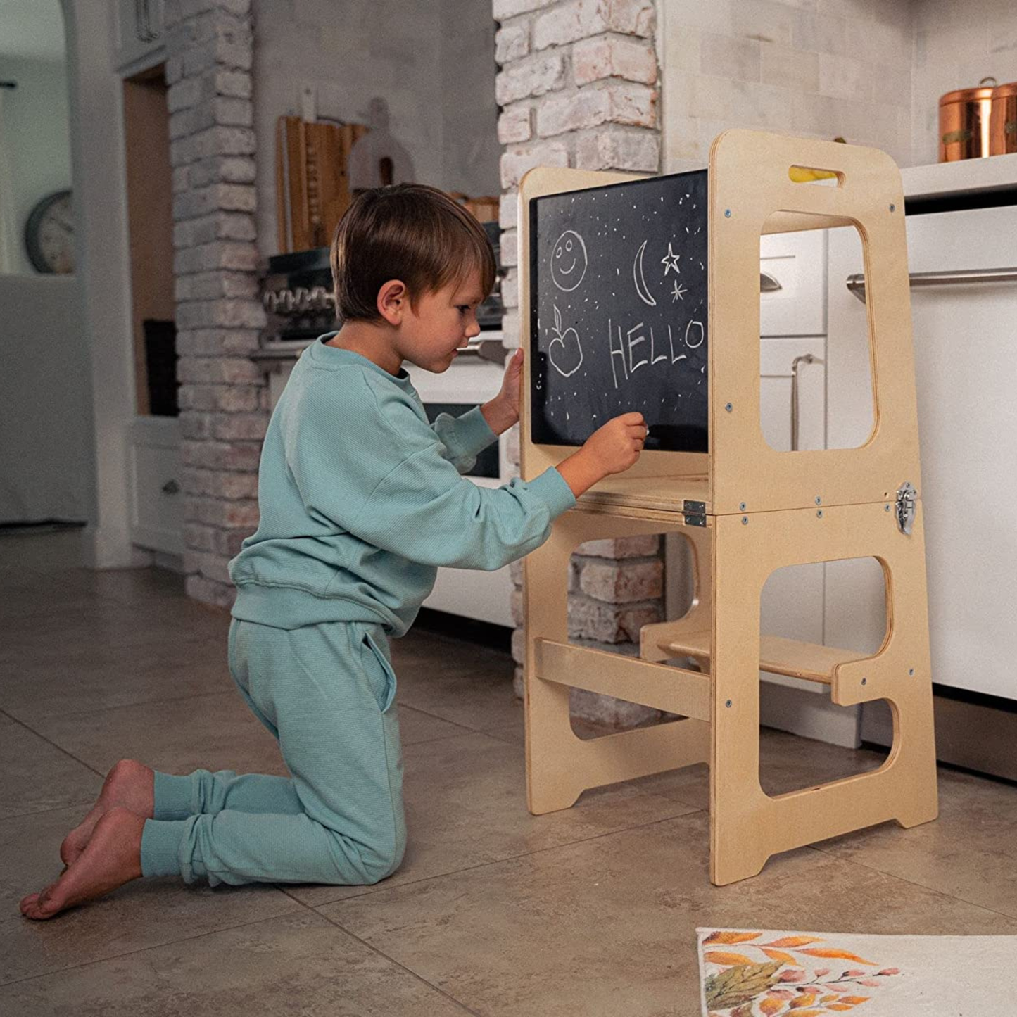 4-in-1 Montessori Kitchen Helper Tower & Desk