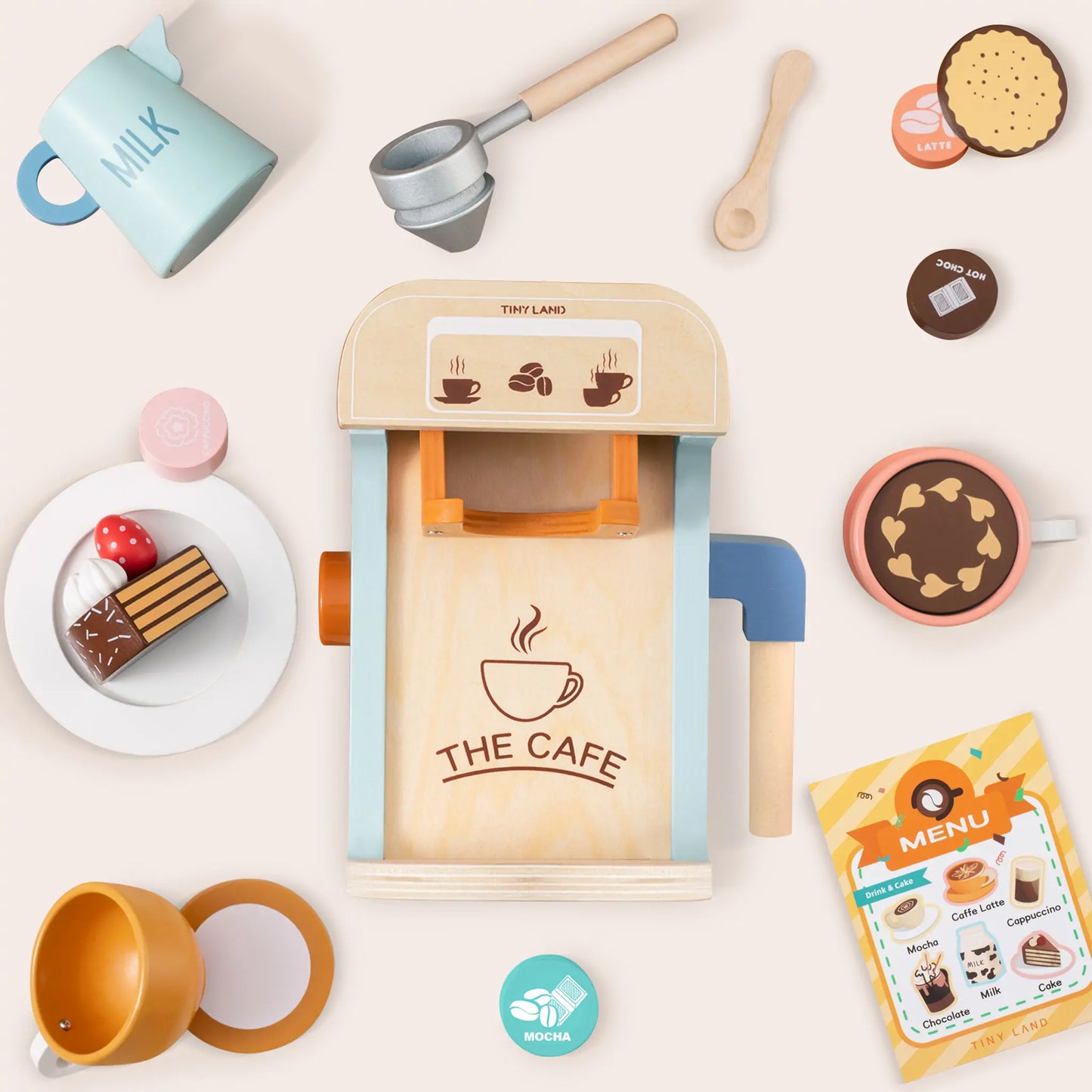 Wooden Play Coffee Maker and Cake Set