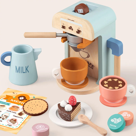 Wooden Play Coffee Maker and Cake Set