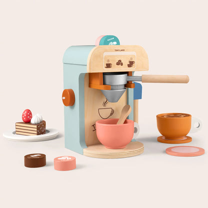 Wooden Play Coffee Maker and Cake Set