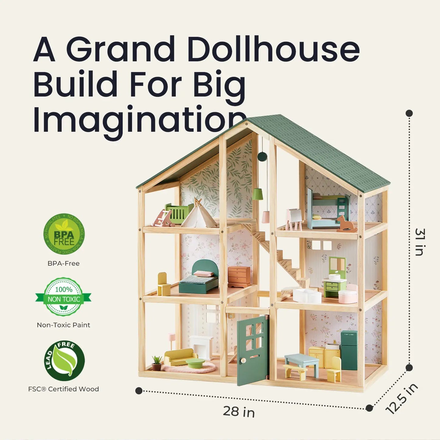 Sweetwood Evergreen Dollhouse without Dolls