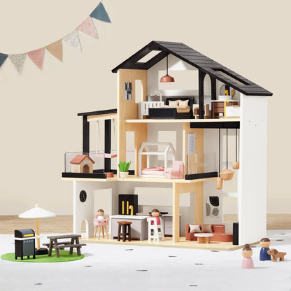 Modern Wooden Family Dollhouse