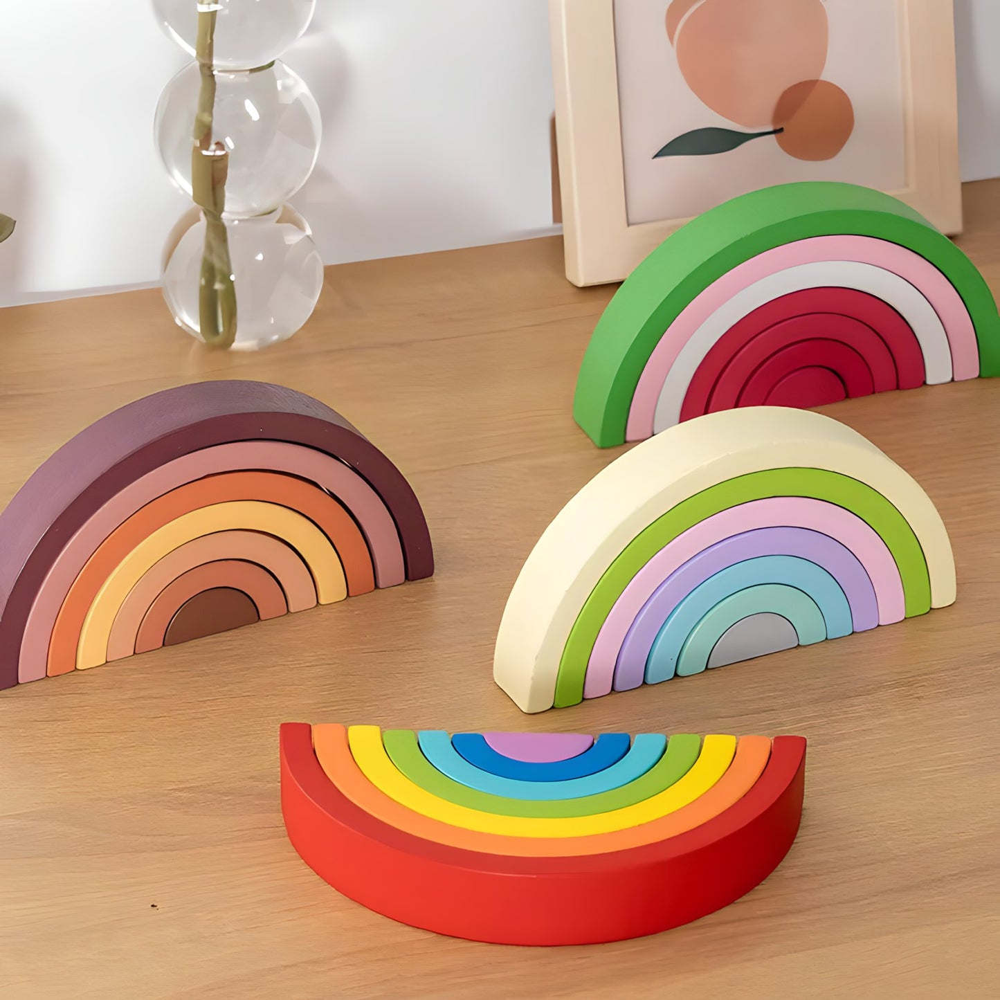 Small Wooden Rainbow  Arch Blocks