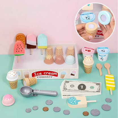 Wooden Ice Cream Pretend Toys