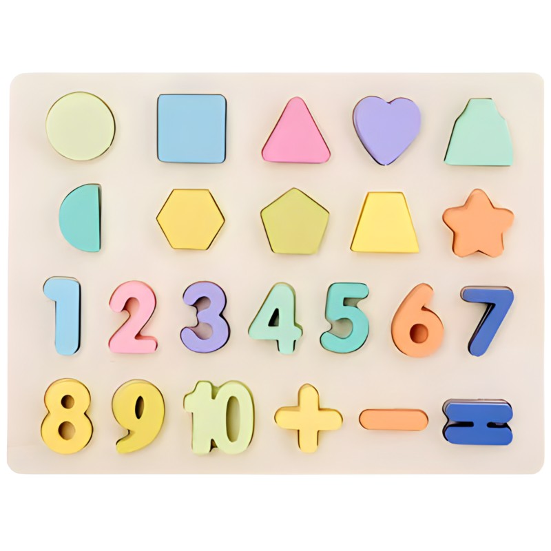 Wooden ABC Puzzle, Shapes Puzzle and Numbers Puzzle