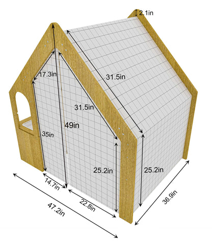 Wood House Desk with Chair