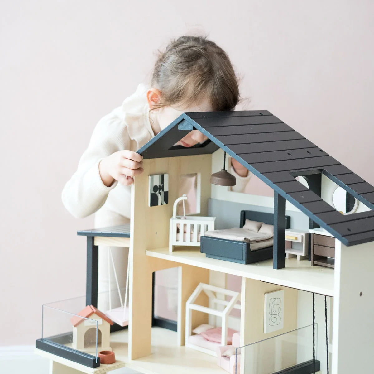 Modern Wooden Family Dollhouse